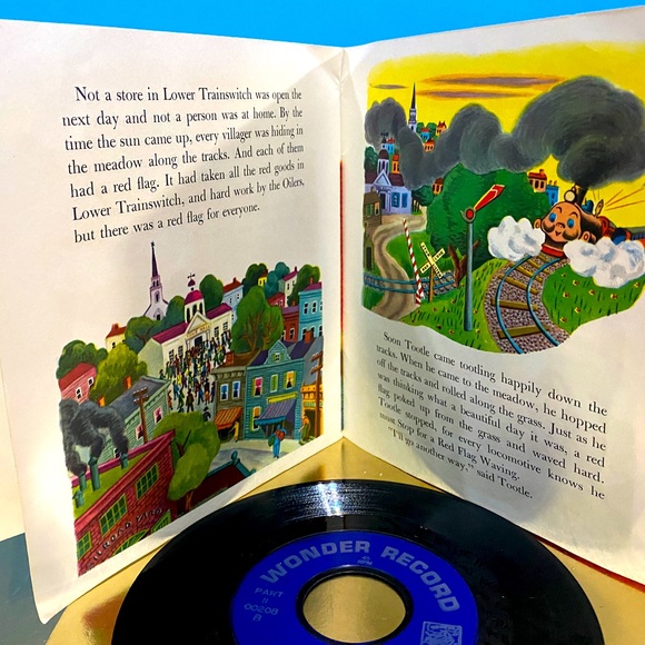 RETRO 1946 A LTTLE GOLDEN BOOK & VINYL 7” RECORD TOOTLE READ ALONG STORY 45 RPM - Picture 8 of 16